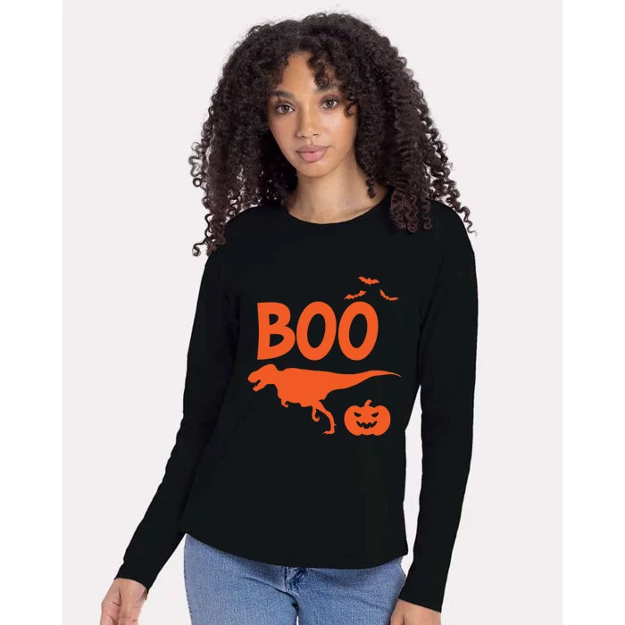 Boo Trex Spooky Halloween Dinosaur Gift Womens Cotton Relaxed Long Sleeve T-Shirt