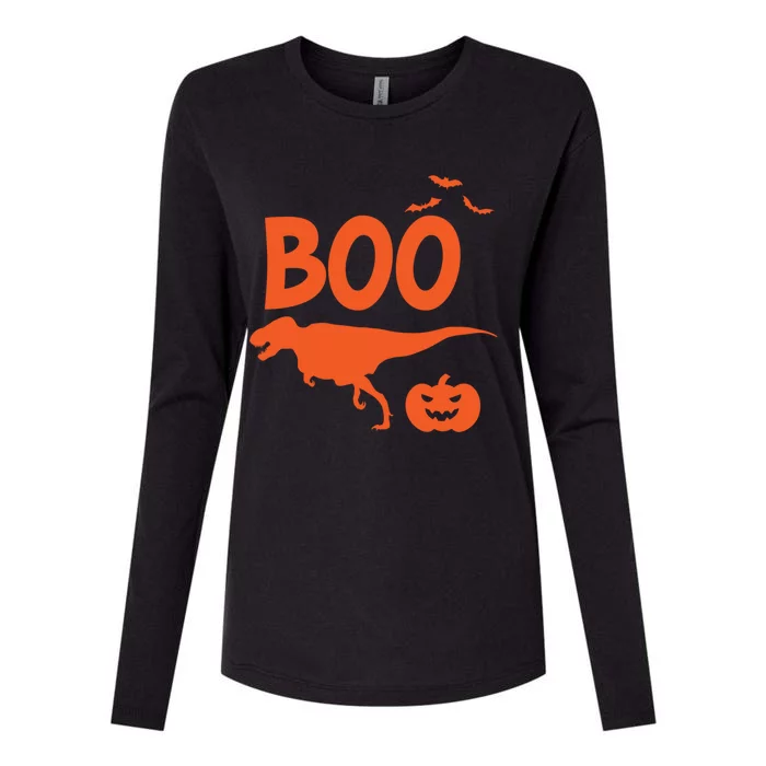 Boo Trex Spooky Halloween Dinosaur Gift Womens Cotton Relaxed Long Sleeve T-Shirt