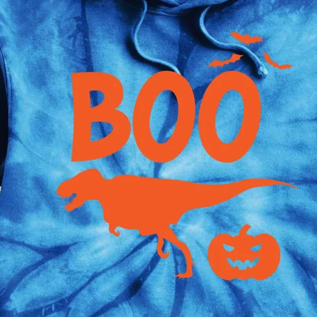 Boo Trex Spooky Halloween Dinosaur Gift Tie Dye Hoodie