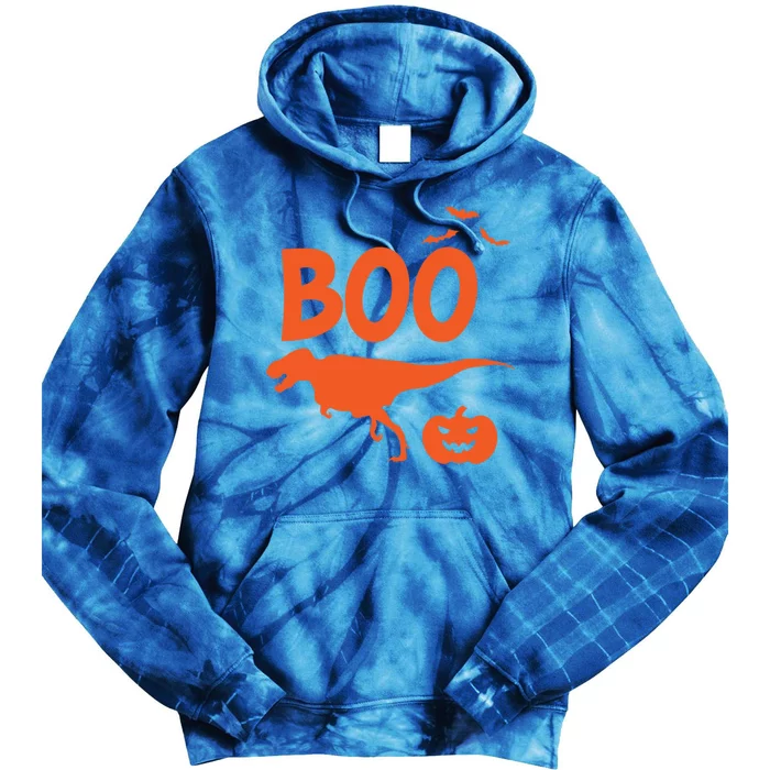 Boo Trex Spooky Halloween Dinosaur Gift Tie Dye Hoodie