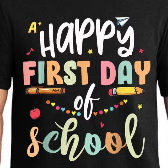 Back to School Happy First Day of School Teacher Student Kid Pajama Set