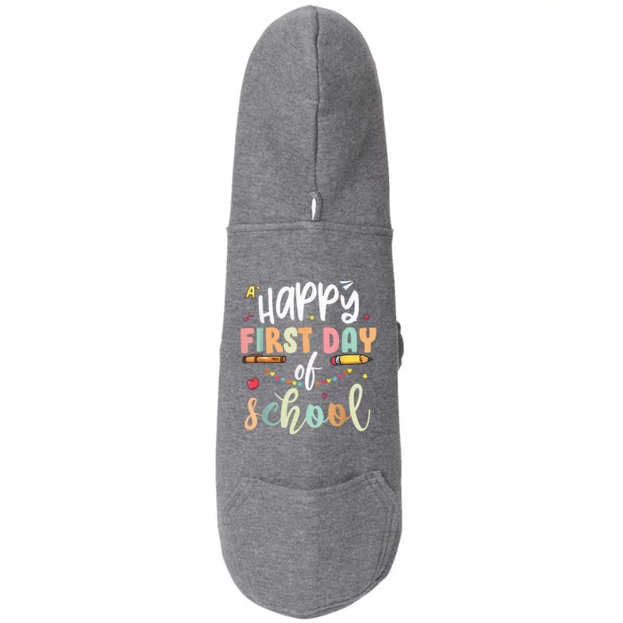 Back to School Happy First Day of School Teacher Student Kid Doggie 3-End Fleece Hoodie