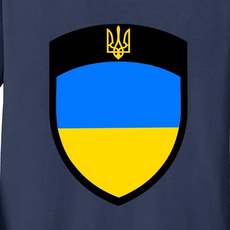 Big Tactical Shield 5 11 Stand With Ukraine Volodymyr Zelenskyy Trident Military Kids Long Sleeve Shirt