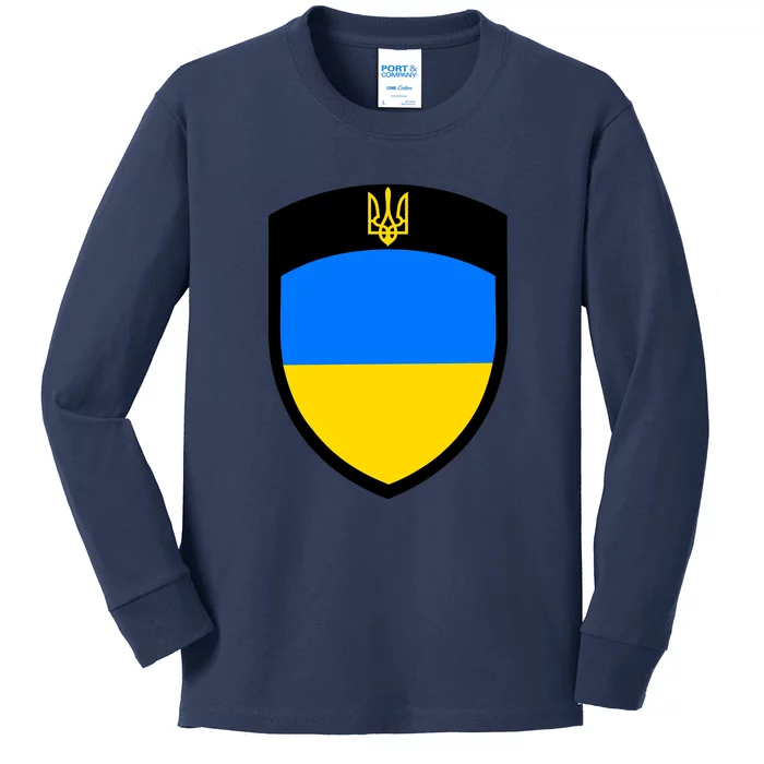 Big Tactical Shield 5 11 Stand With Ukraine Volodymyr Zelenskyy Trident Military Kids Long Sleeve Shirt