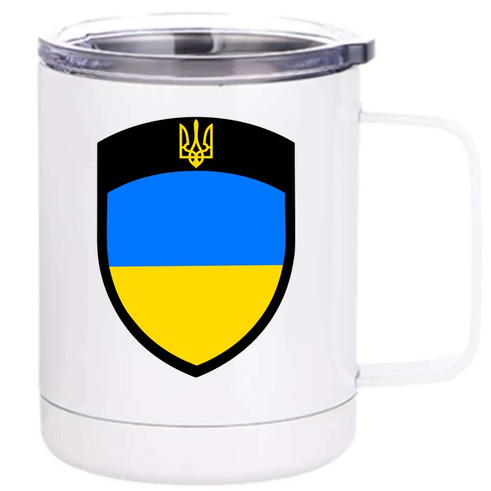 Big Tactical Shield 5 11 Stand With Ukraine Volodymyr Zelenskyy Trident Military Front & Back 12oz Stainless Steel Tumbler Cup