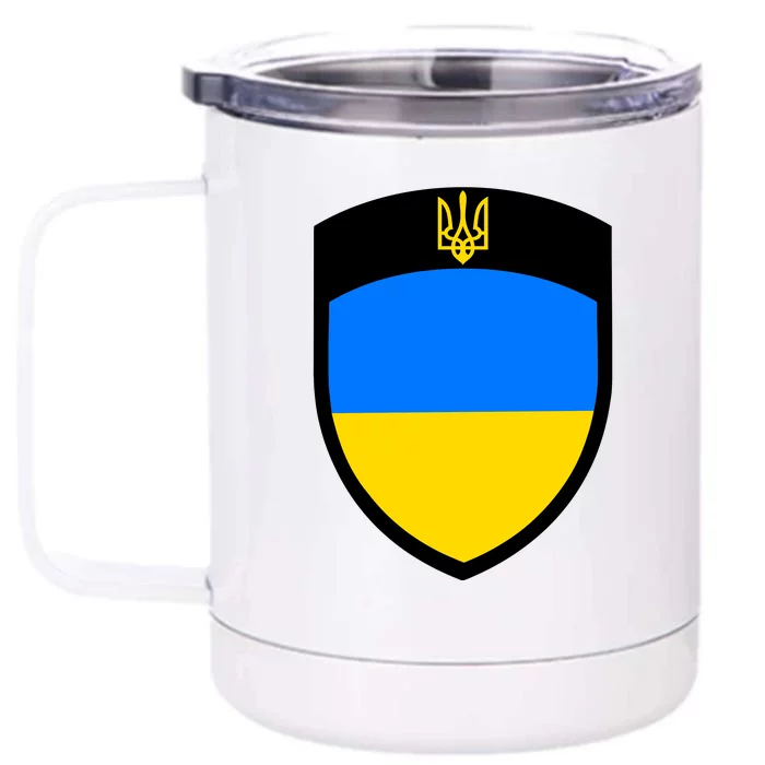 Big Tactical Shield 5 11 Stand With Ukraine Volodymyr Zelenskyy Trident Military Front & Back 12oz Stainless Steel Tumbler Cup