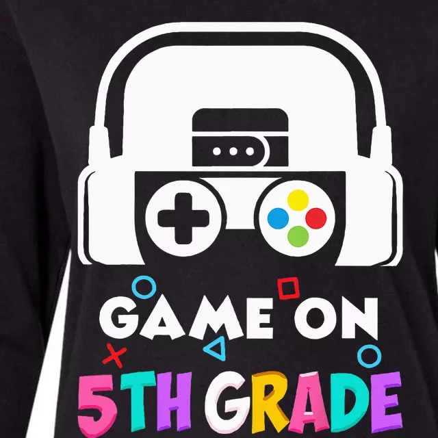 Back To School Game On 5th Grade Funny Gamer Kids Womens Cotton Relaxed Long Sleeve T-Shirt