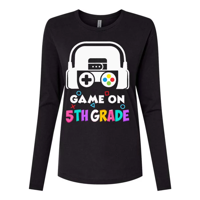 Back To School Game On 5th Grade Funny Gamer Kids Womens Cotton Relaxed Long Sleeve T-Shirt