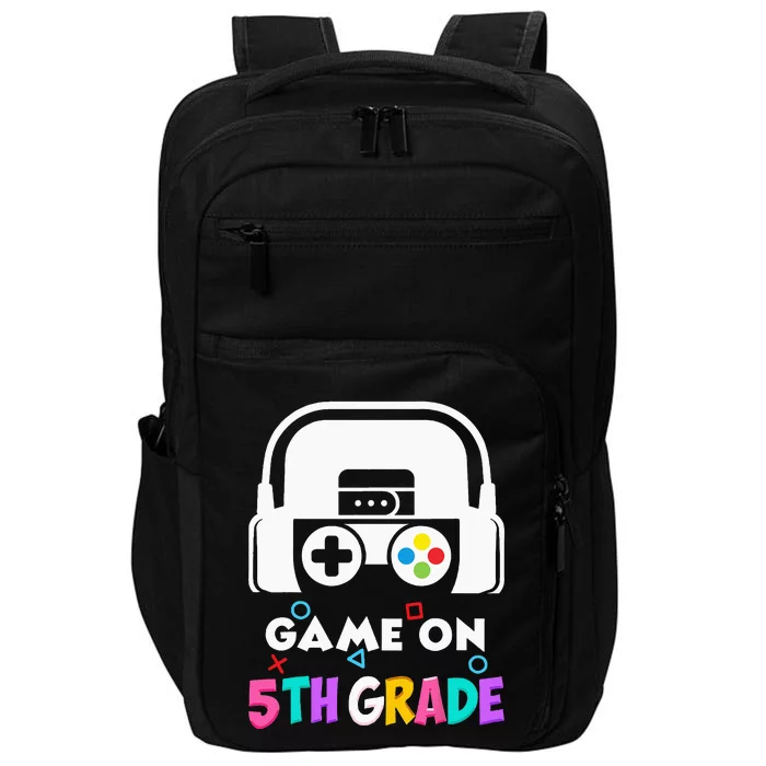 Back To School Game On 5th Grade Funny Gamer Kids Impact Tech Backpack