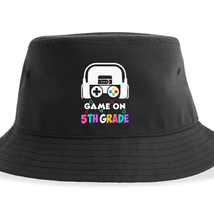 Back To School Game On 5th Grade Funny Gamer Kids Sustainable Bucket Hat