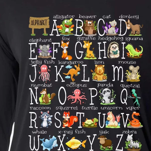 Back To School Cute Animals Az Alphabet Abcs Teacher Cooling Performance Long Sleeve Crew