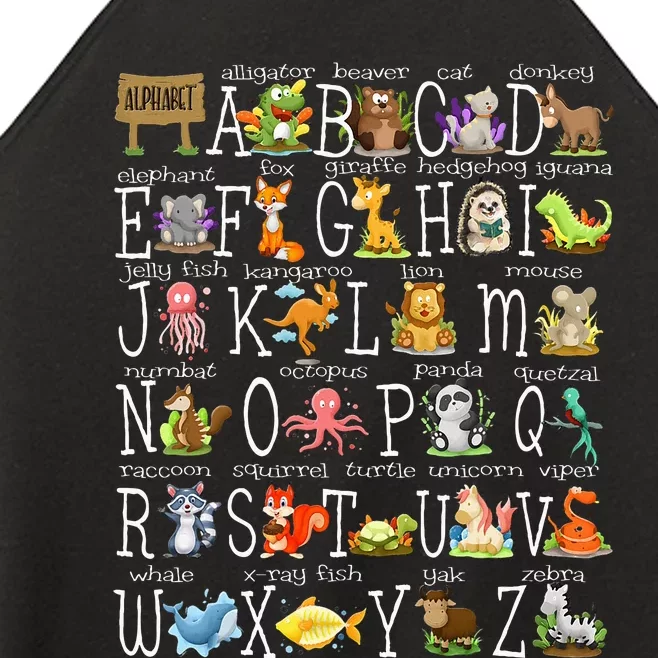 Back To School Cute Animals Az Alphabet Abcs Teacher Women’s Perfect Tri Rocker Tank