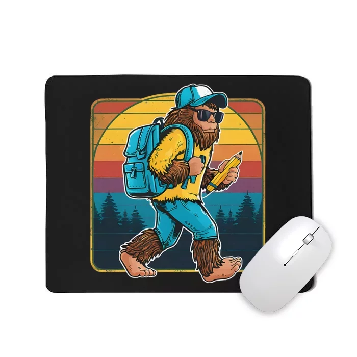 Back To School Bigfoot Happy First Day Of School Teacher Mousepad