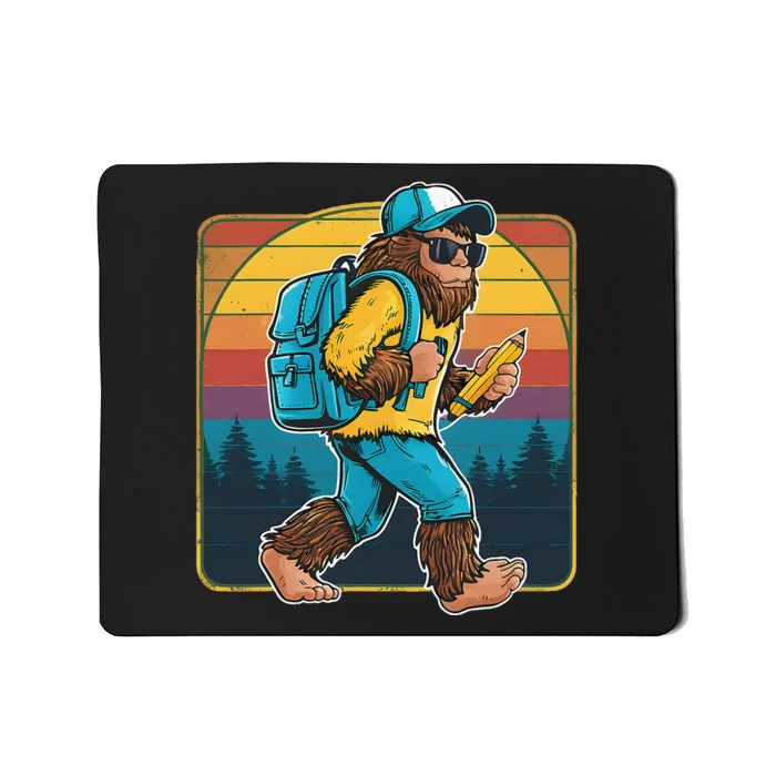 Back To School Bigfoot Happy First Day Of School Teacher Mousepad