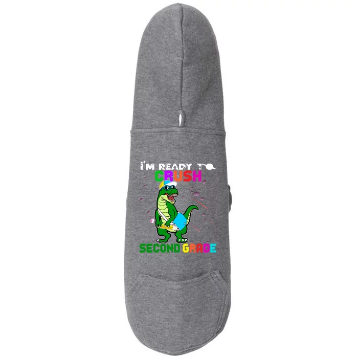 Back To School Dinosaur Im Ready To Crush Second Grade Great Gift Doggie 3-End Fleece Hoodie