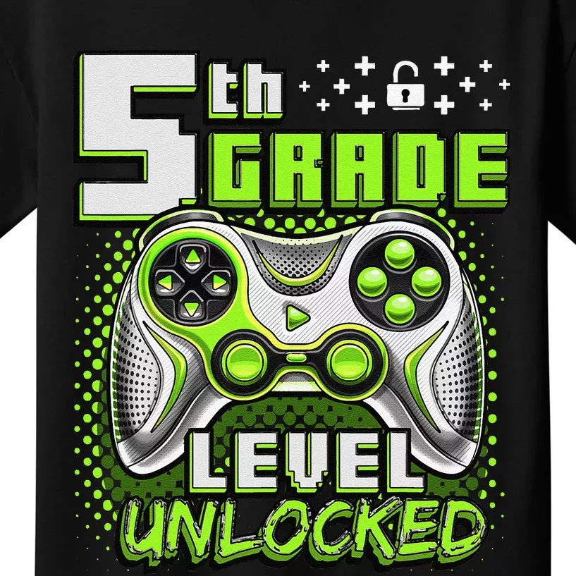 Back To School 5th Grade Gamer First Day School Level Gift Kids T-Shirt