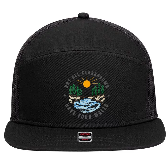 Back To School Not All Classrooms Have Four Walls Nature 7 Panel Mesh Trucker Snapback Hat