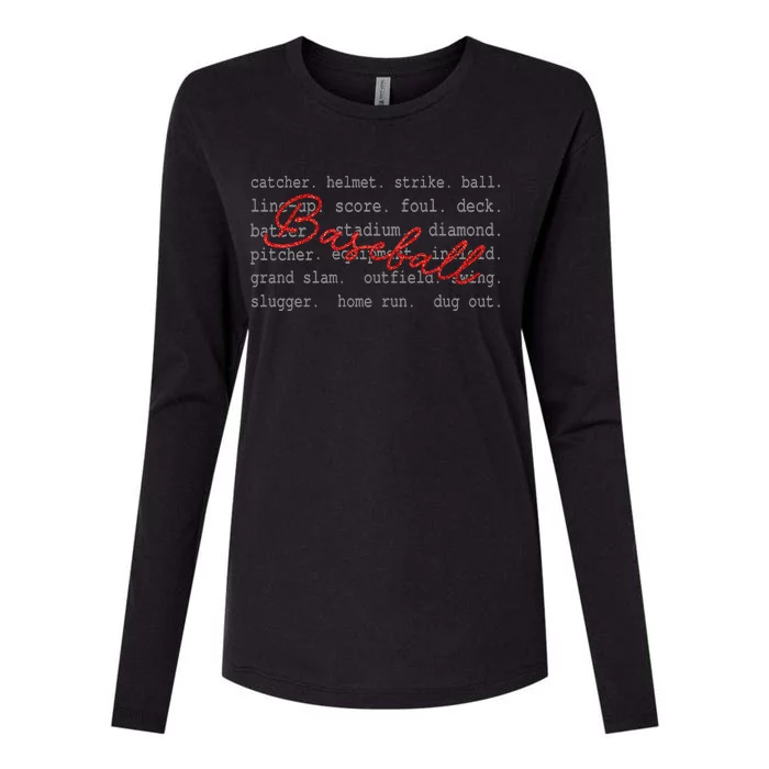 Baseball Team Sports Lover Team Womens Cotton Relaxed Long Sleeve T-Shirt