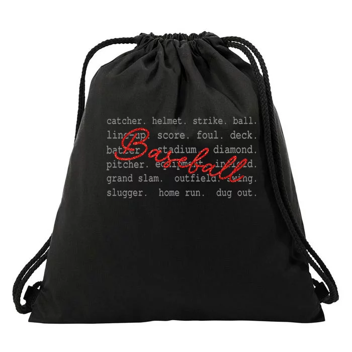 Baseball Team Sports Lover Team Drawstring Bag