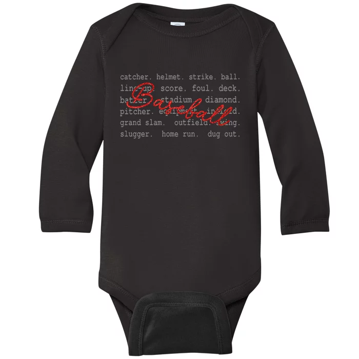 Baseball Team Sports Lover Team Baby Long Sleeve Bodysuit