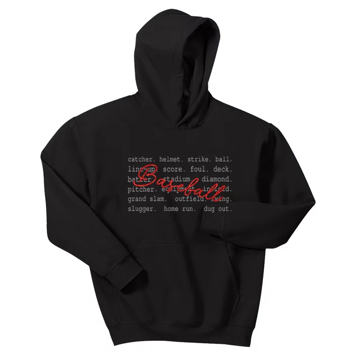 Baseball Team Sports Lover Team Kids Hoodie