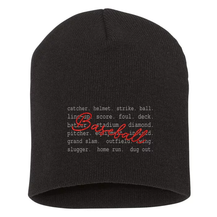 Baseball Team Sports Lover Team Short Acrylic Beanie