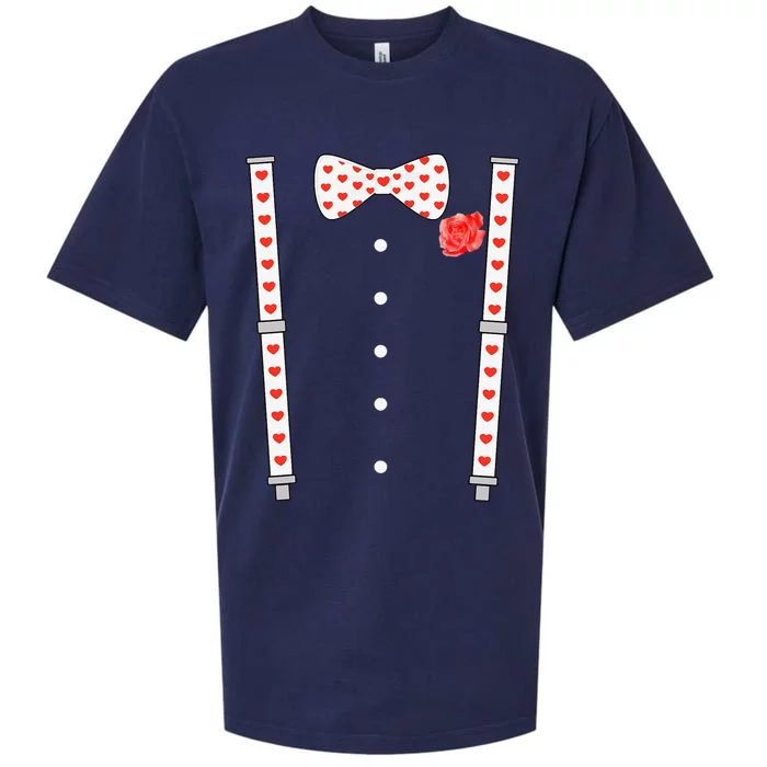 Bow Tie & Suspenders Hearts Valentine's Day Women Sueded Cloud Jersey T-Shirt