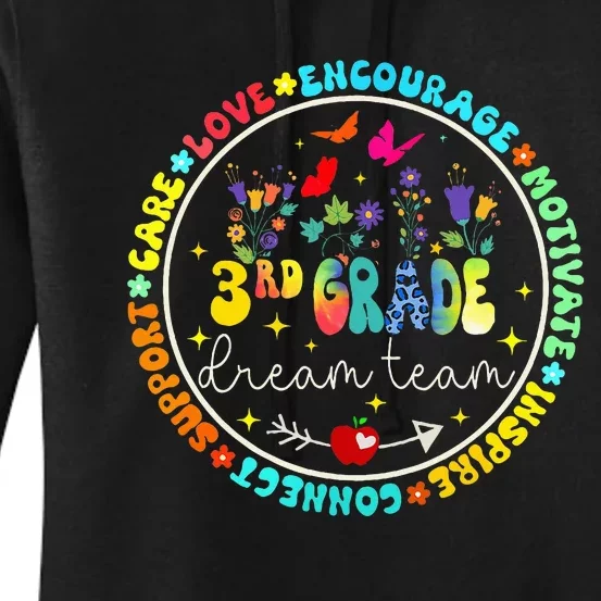 Back To School Third Grade Dream Team Teacher Flower Women's Pullover Hoodie