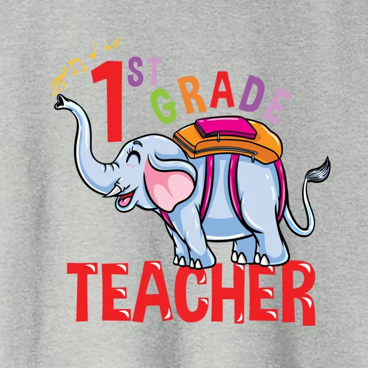 Back To School Elephant 1St Grade Teacher Gift Women's Crop Top Tee