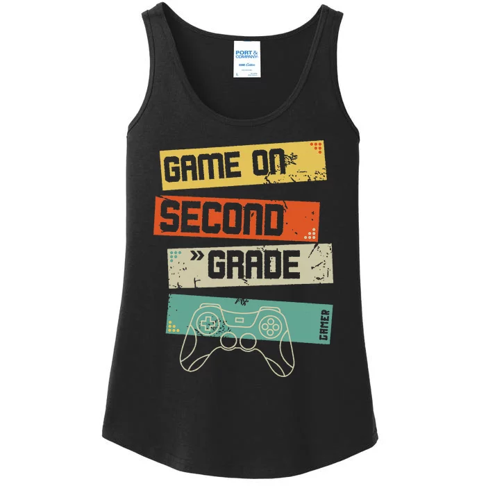 Back To School Game On 2nd Grade Funny Gamer Ladies Essential Tank