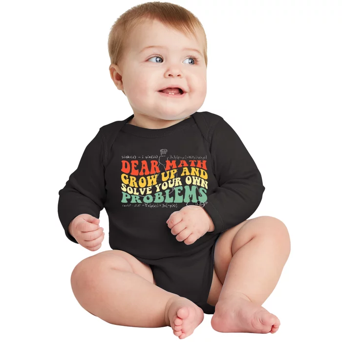 Back To School Math Quote Teens Dear Math Baby Long Sleeve Bodysuit