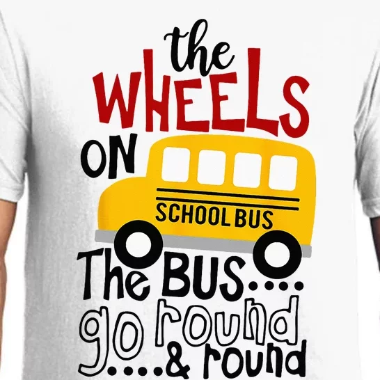 Back To School Funny The WHEELS On The BUS Kids Pajama Set