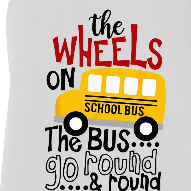 Back To School Funny The WHEELS On The BUS Kids Women's Racerback Tank