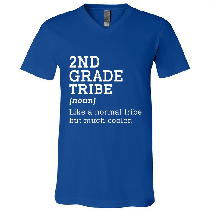 Back To School 2nd Grade Tribe Teacher Second Grade Team Gift V-Neck T-Shirt