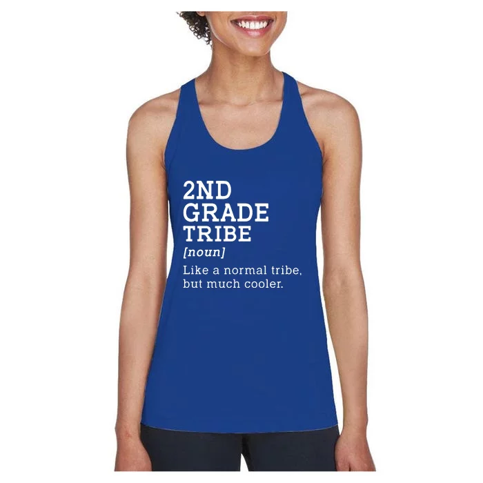 Back To School 2nd Grade Tribe Teacher Second Grade Team Gift Women's Racerback Tank