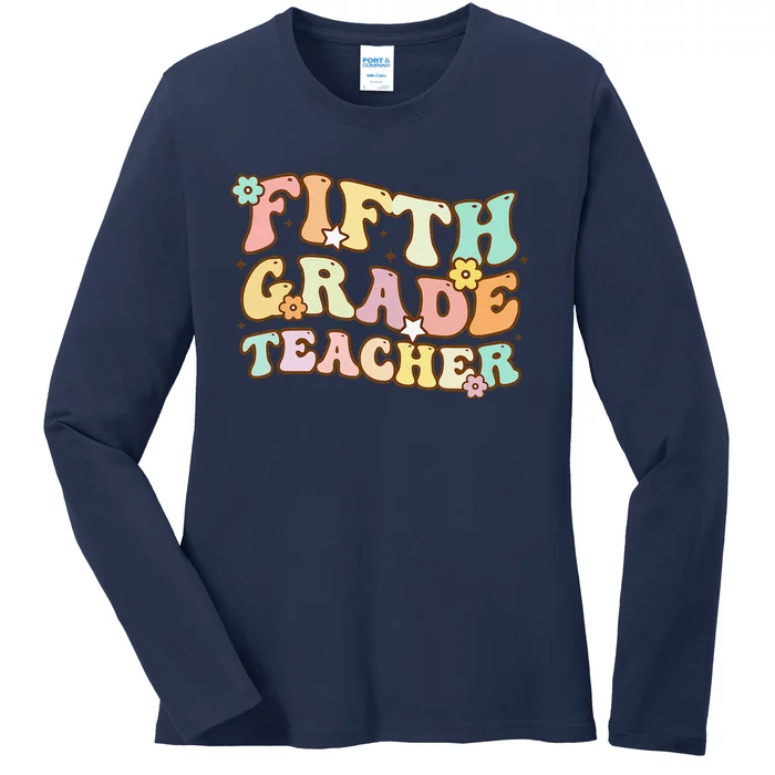 Back To School Fifth Grade Teacher Colorful Womens Gift Ladies Long Sleeve Shirt