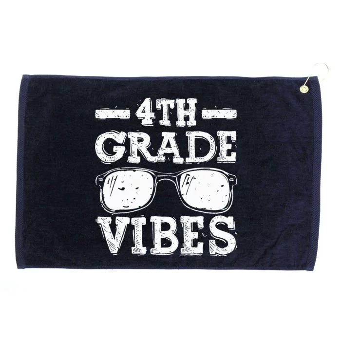 Back To School 4th Grade Vibes First Day Teacher Grommeted Golf Towel