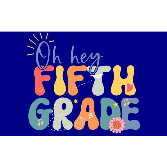 Back To School Fifth Grade Vibes Retro Hello 5Th Grade Gift Bumper Sticker