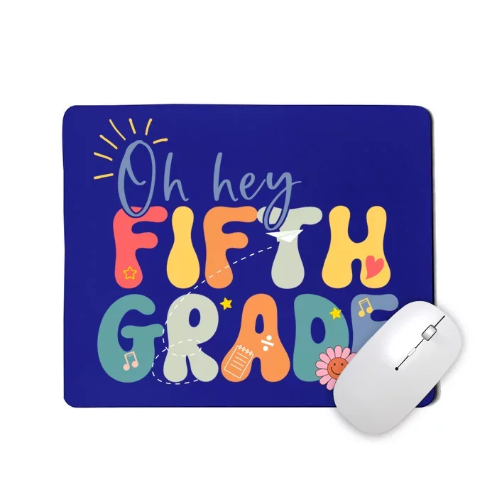 Back To School Fifth Grade Vibes Retro Hello 5Th Grade Gift Mousepad