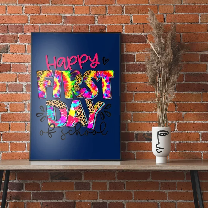 Back To School Teacher Student Happy First Day Of School Kids Poster