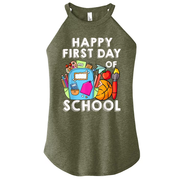 Back To School Happy First Day Of School Teacher Student Women’s Perfect Tri Rocker Tank