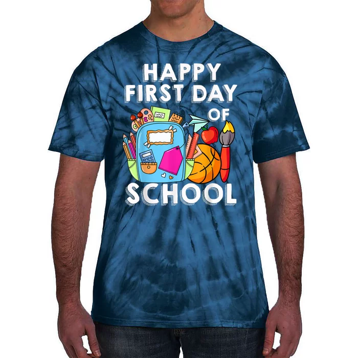 Back To School Happy First Day Of School Teacher Student Tie-Dye T-Shirt