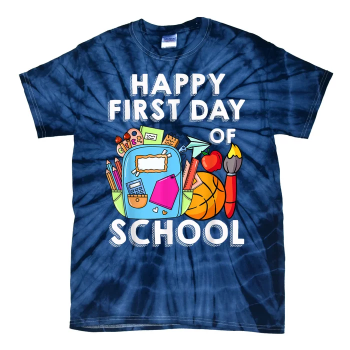 Back To School Happy First Day Of School Teacher Student Tie-Dye T-Shirt