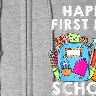 Back To School Happy First Day Of School Teacher Student Full Zip Hoodie