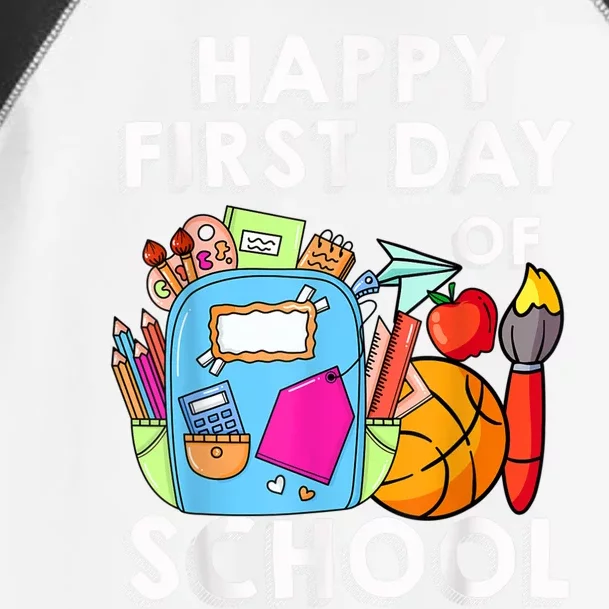 Back To School Happy First Day Of School Teacher Student Toddler Fine Jersey T-Shirt