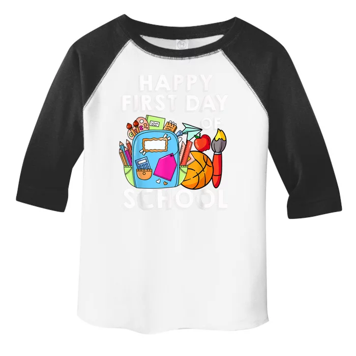 Back To School Happy First Day Of School Teacher Student Toddler Fine Jersey T-Shirt