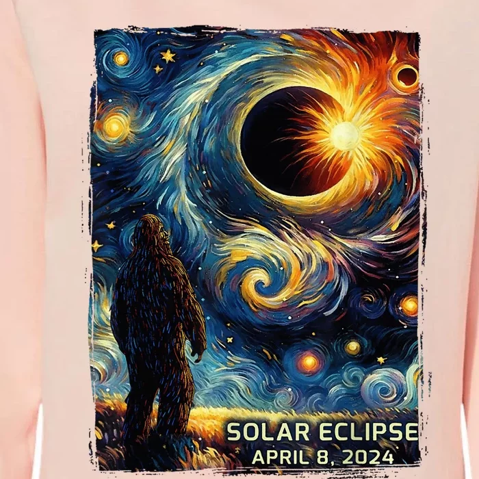 Bigfoot Total Solar Eclipse America Sasquatch Starry Night Womens California Wash Sweatshirt