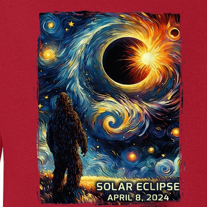 Bigfoot Total Solar Eclipse America Sasquatch Starry Night Toddler Sweatshirt