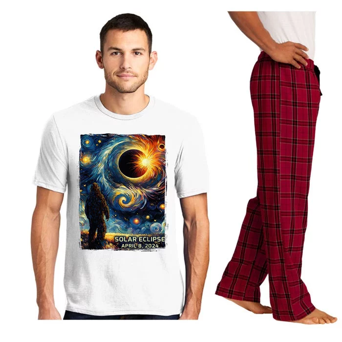 Bigfoot Total Solar Eclipse America Sasquatch Starry Night Pajama Set