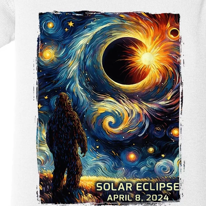 Bigfoot Total Solar Eclipse America Sasquatch Starry Night Baby Bodysuit